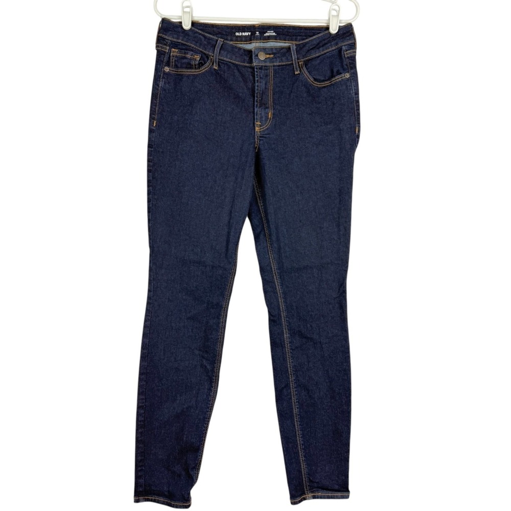 Old Navy Women's Rockstar Super Skinny Stretch Mid-Rise Blue Jeans Size 10 Long